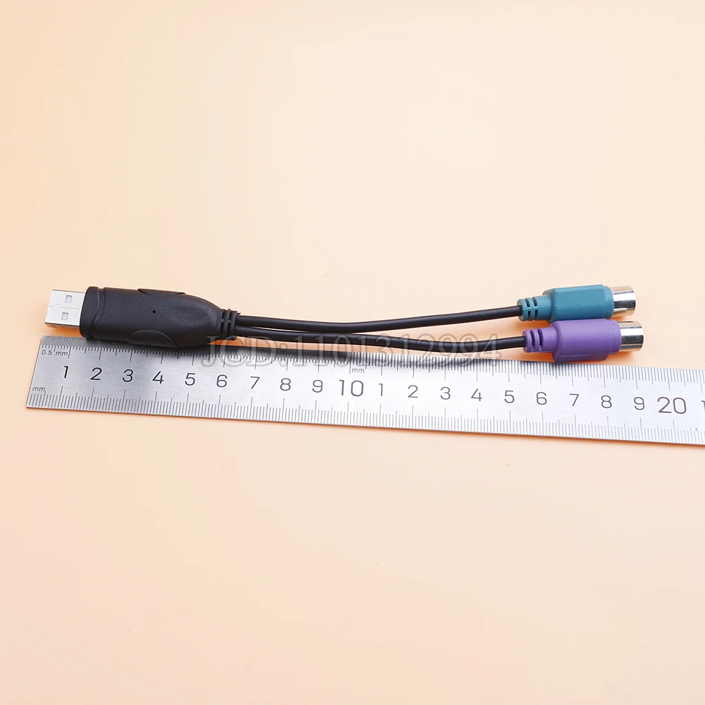 Adaptador Usb macho a PS2 hembra, convertidor de Cable, interfaz de ratón y teclado, accesorios de ordenador - imagen 2