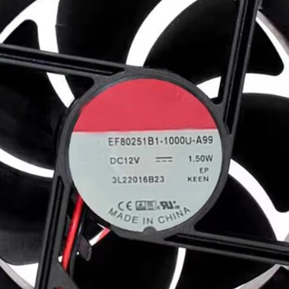 Ventilador de refrigeración 2 pines 80x80x25MM NUEVO 1,50 W 8025 EF80251B1-1000U-A99 DC12V
