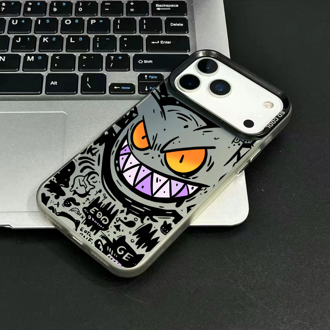 Funda de teléfono para IPhone 17 Pro 17 Air 16 15 14 13 12 11 Pro Max 16E Funda Cool Gengar Pokemon Matte Laser IMD Funda a prueba de golpes - imagen 3