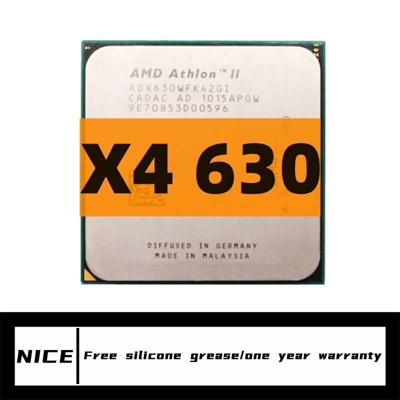 Procesador de CPU de cuatro núcleos Athlon II X4 630, 2,8 GHz, ADX630WFK42GI Socket AM3 938pin