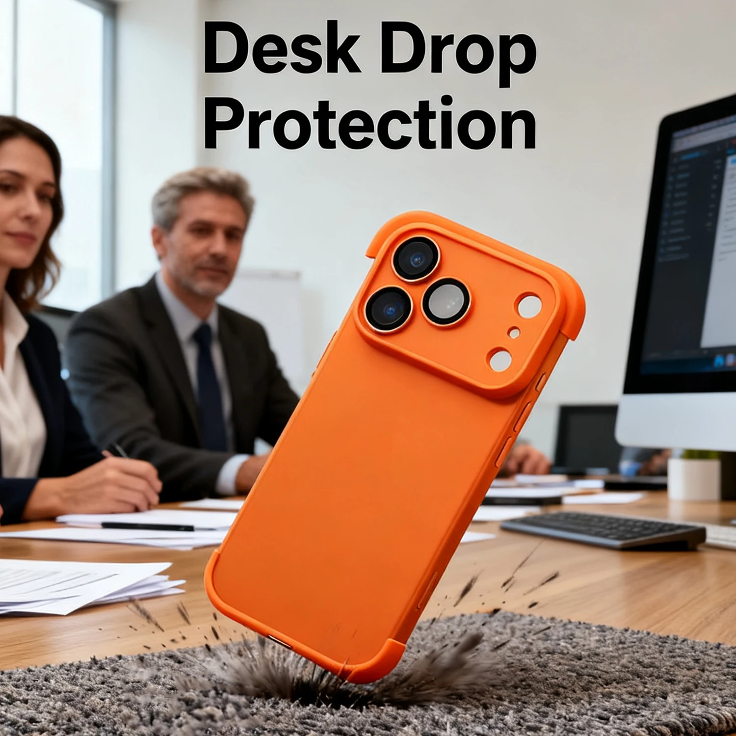 Protector de lente de cámara naranja de lujo, funda protectora de cuatro errores para iPhone 17 Pro Max 17Pro 17Air, cubierta trasera sin marco a prueba de golpes - imagen 5