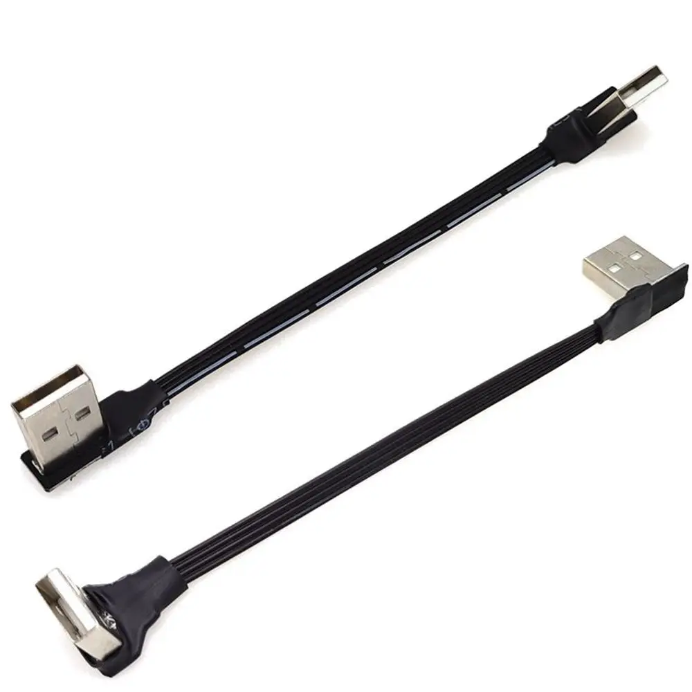10cm 20cm USB 2,0 A enchufe a hembra 90 Cable de extensión en ángulo USB 2,0 macho a macho y hembra Cable negro derecho/izquierdo/abajo/arriba 30CM