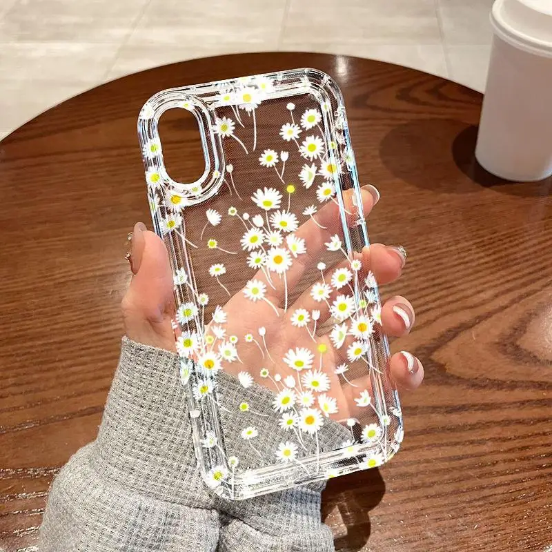Funda Daisy para iPhone 15Pro 17 16 14 13 12 11 Pro Max XR 7 8 Plus SE funda suave a prueba de golpes