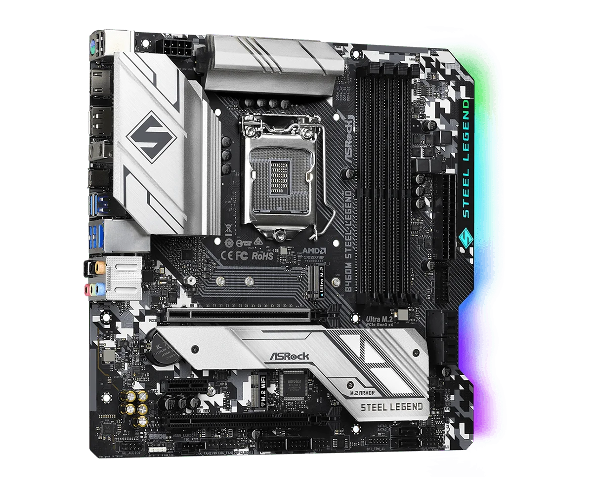 ASROCK B460M STEEL LEGEND placa base Socket 1200 Intel B460 DDR4 128GB compatible con i9-10900 i5-10400 i3-10105 i3-10300 cpu - imagen 4