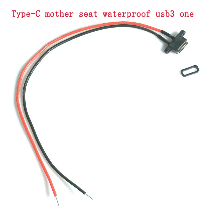 5 uds/10 Uds conector impermeable tipo C cable de soldadura enchufe hembra puerto tipo C interfaz de carga 2 pines con enchufe de cable de soldadura - imagen 3