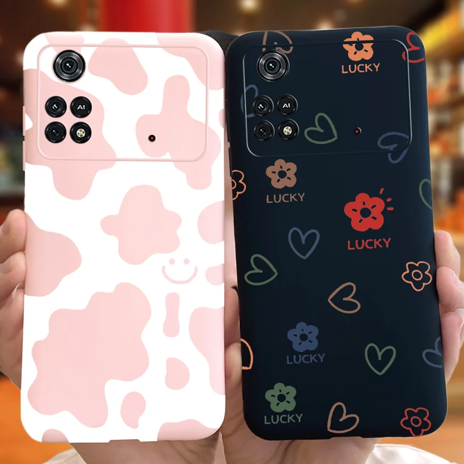 Funda de teléfono para Xiaomi Poco M4 Pro, carcasa trasera de TPU de silicona suave con patrón encantador, Color caramelo, 5G, 4G - imagen 5