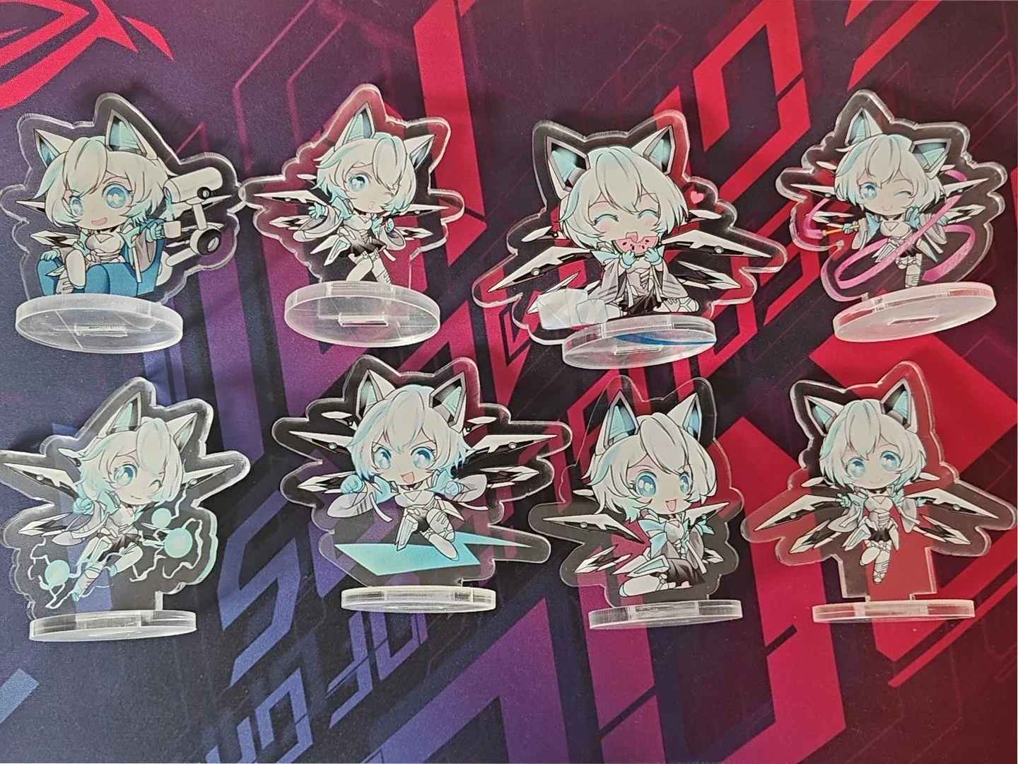 Accesorios de gabinete de Gamer DIY, adornos pequeños de acrílico para computadora, GPU, PSU, 8 piezas - imagen 5