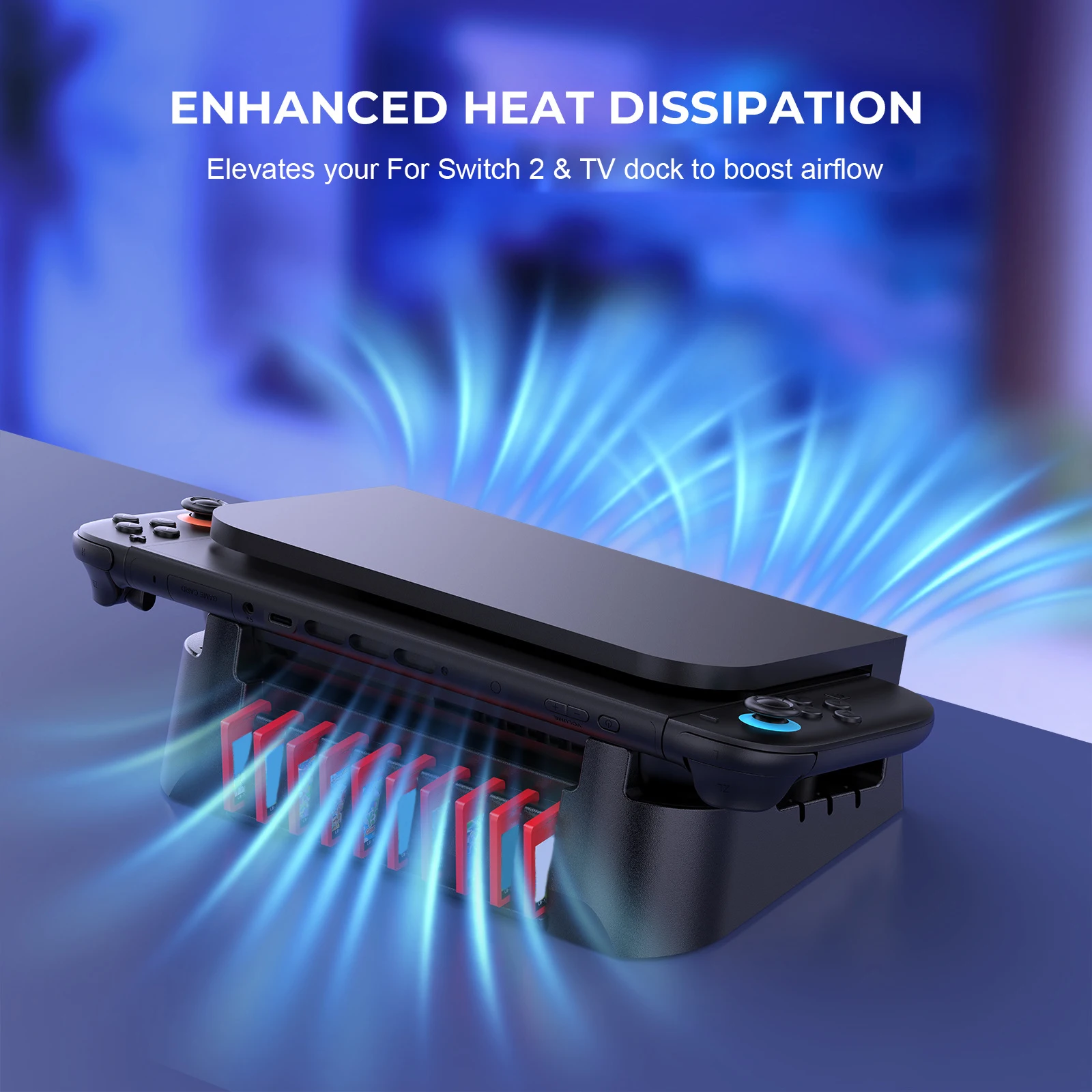 Estante de almacenamiento para consola de juegos, Base de estación de carga para Switch 2, Base Horizontal, accesorios para consola - imagen 4
