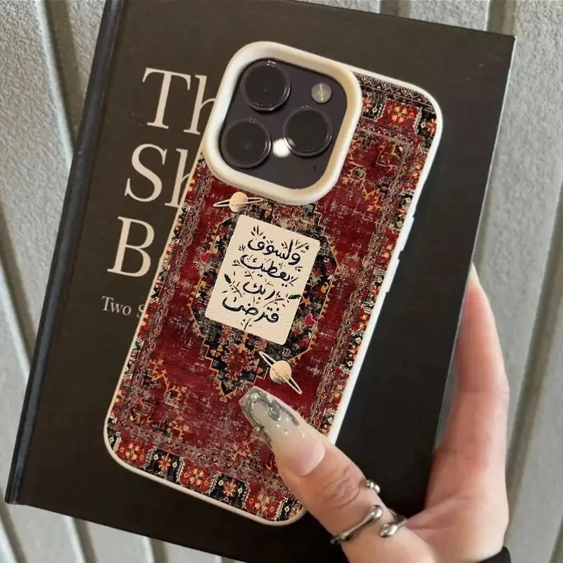 Funda de teléfono con patrón Rural rojo oscuro Vintage para iPhone 16 15 Pro Max 17 Air 14 13 12 11 16 15 Plus X XR XS cubierta trasera a prueba de golpes - imagen 3