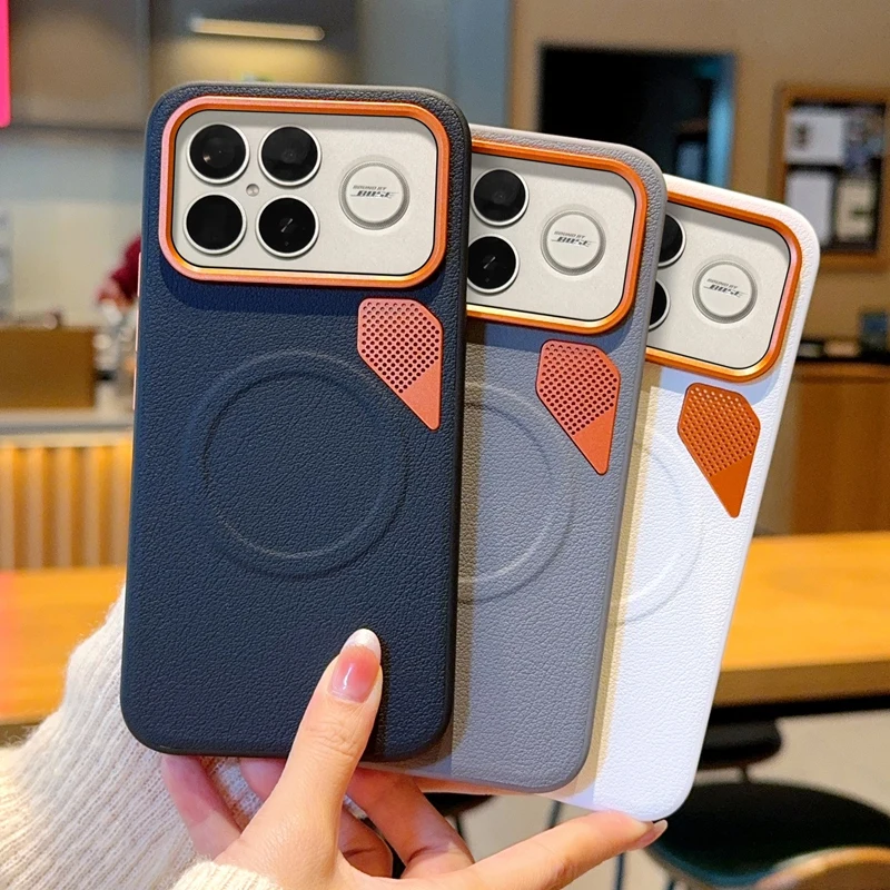 Para Xiaomi POCO F8 Ultra funda dura de PU magnética de carga inalámbrica funda protectora trasera para POCO F8 Pro F8Ultra carcasa de teléfono - imagen 5