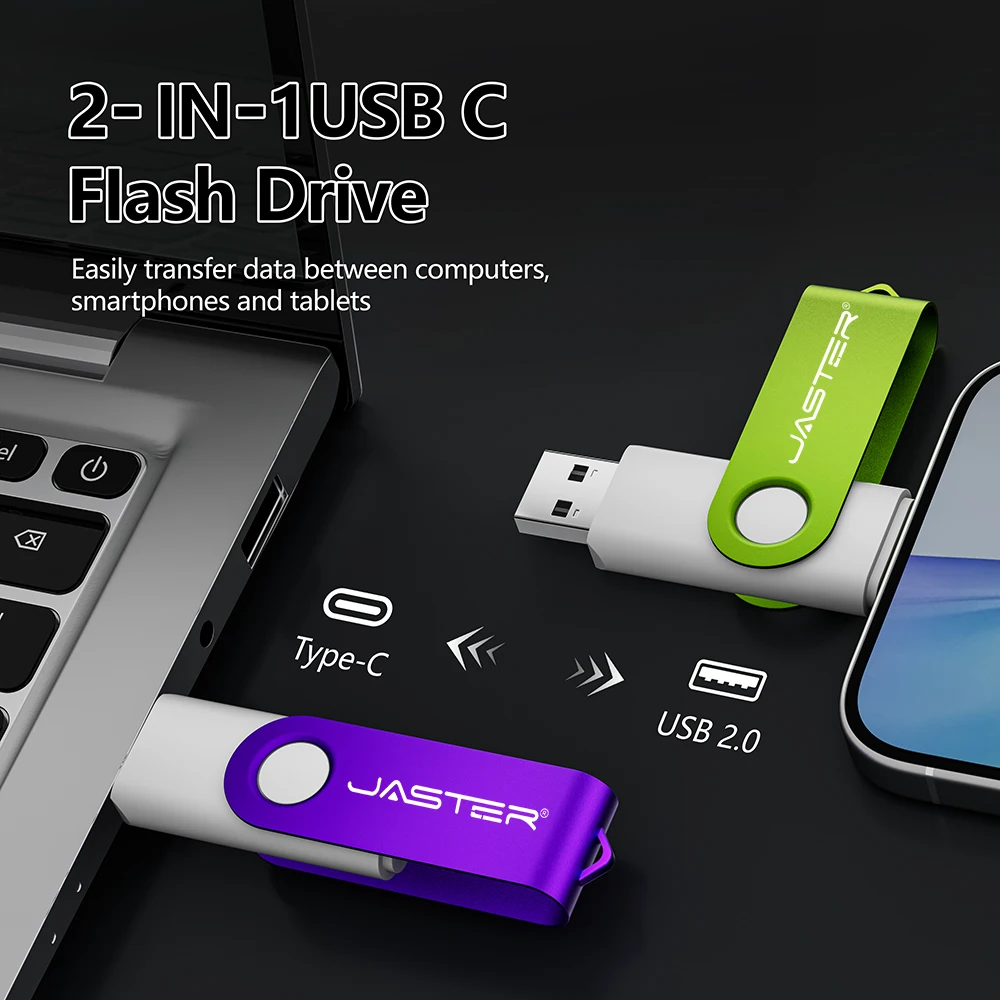 5 unids/lote TYPE-C USB Fash Drive 128G 64GB Pen Drive фне tinggi Flash Drive 8G 4G 2G 1GB impermeable U-Disk Memoria Cel Usb Stick regalo - imagen 2