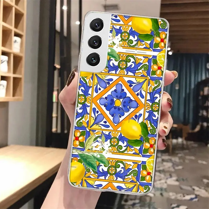 Funda de teléfono de silicona con limón mediterráneo para Samsung Galaxy S23 S24 S25 Ultra S21 Plus S20 FE S22 S10 + S10E - imagen 3