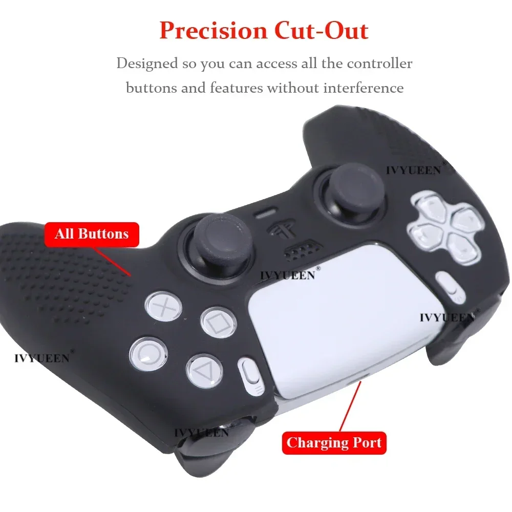 IVYUEEN edición tachonada piel protectora antideslizante para controlador PlayStation 5 PS5 funda de silicona empuñaduras de pulgar para cubierta Dualsense - imagen 5