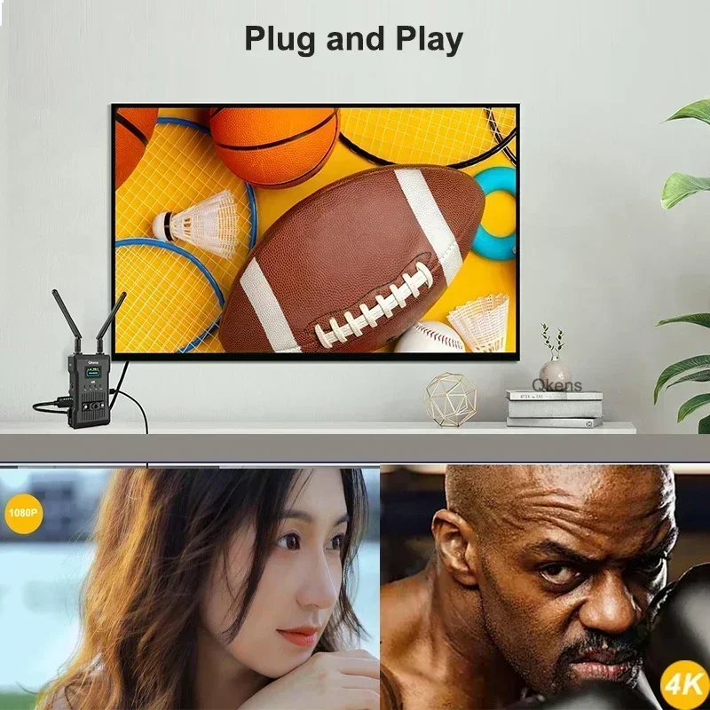 Transmisor y receptor de vídeo HDMI Dual 4K, extensor inalámbrico, batería de 250m, soporte para TV, aplicación de teléfono, cámara, transmisión en vivo, 60ms - imagen 4