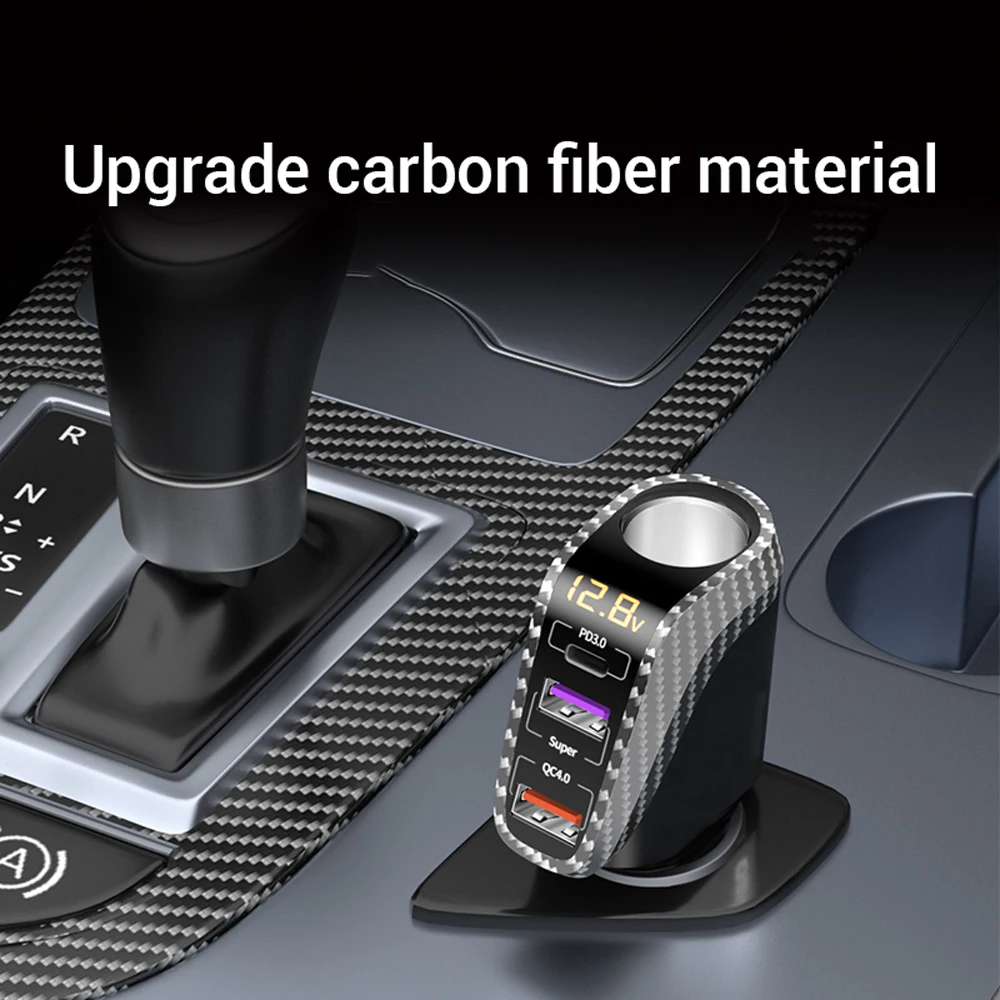 Cargador de coche 4 en 1 de carga rápida, adaptador de teléfono móvil, QC3.0, QC4.0, PD3.0, SCP, 100W, para IPhone 14, 13, Samsung - imagen 3