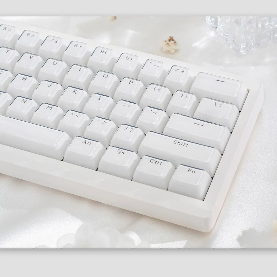 136 teclas blanco translúcido claro brillo a través de teclas ABS perfil ASA Jello Crystal PC teclas para interruptores MX teclado para juegos - imagen 5