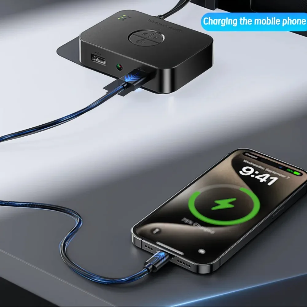 Receptor Bluetooth 6,0 con adaptador de Audio inalámbrico RCA de alta resolución, receptor USB auxiliar de 3,5mm para altavoces, amplificador estéreo para coche - imagen 2