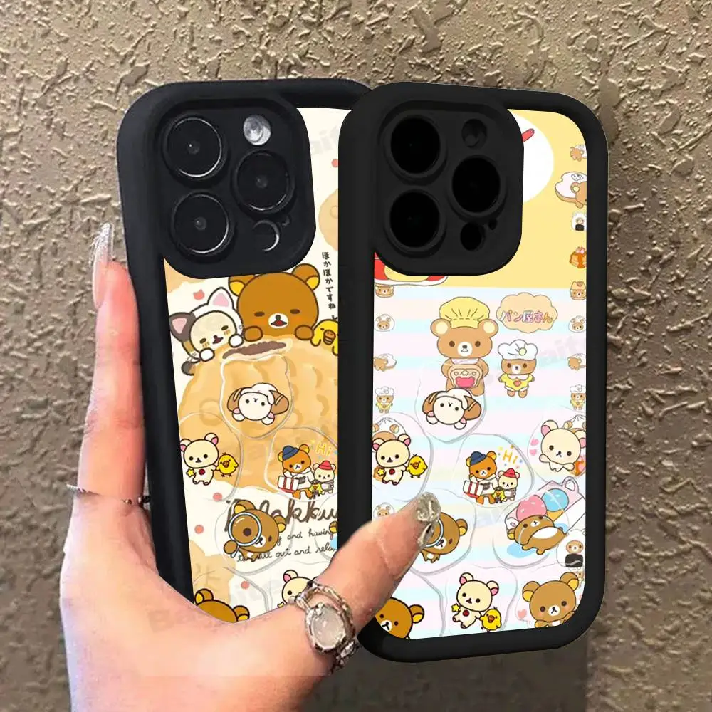 Funda de teléfono Rilakkuma, funda de silicona para iPhone 17 Air 17 16 15 14 13 12 11 Plus Pro Max, funda suave a prueba de golpes - imagen 3