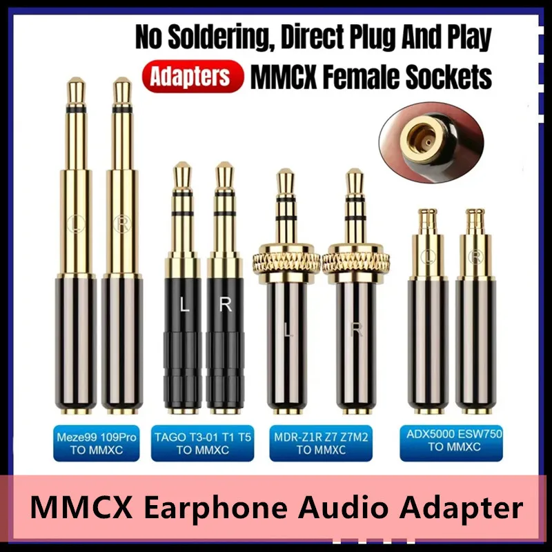 Auricular A2DC convertidor de Audio Meze99 109 TAGO T3 T1 T5 MDR-Z1R a MMCX conector hembra DIY conector adaptador de auriculares - imagen 2