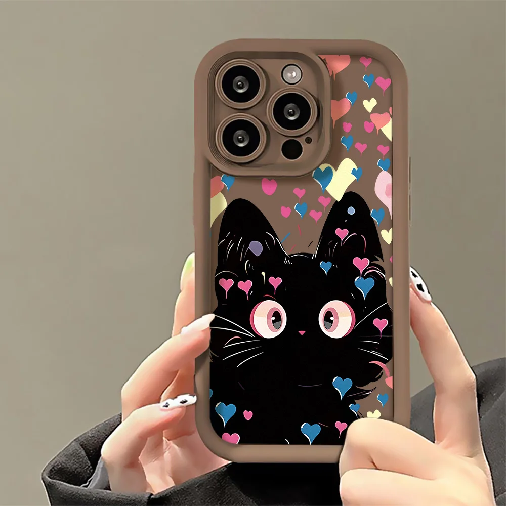 Funda de teléfono de silicona líquida para iPhone, 11, 13, 15 Pro Max, 14 Plus, 12, XR, X, XS, 7, 8, SE, 2020, 13Pro Max, 15 Pro Max, Fundas de Color sólido - imagen 4