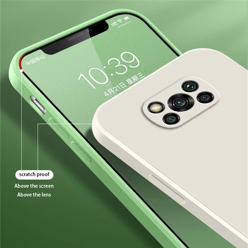 Funda de silicona líquida cuadrada Original para Xiaomi POCO X2 X3 Pro NFC GT 5G suave 360 cubierta de teléfono a prueba de golpes POCOX3 X3Pro X3NFC X3GT - imagen 5