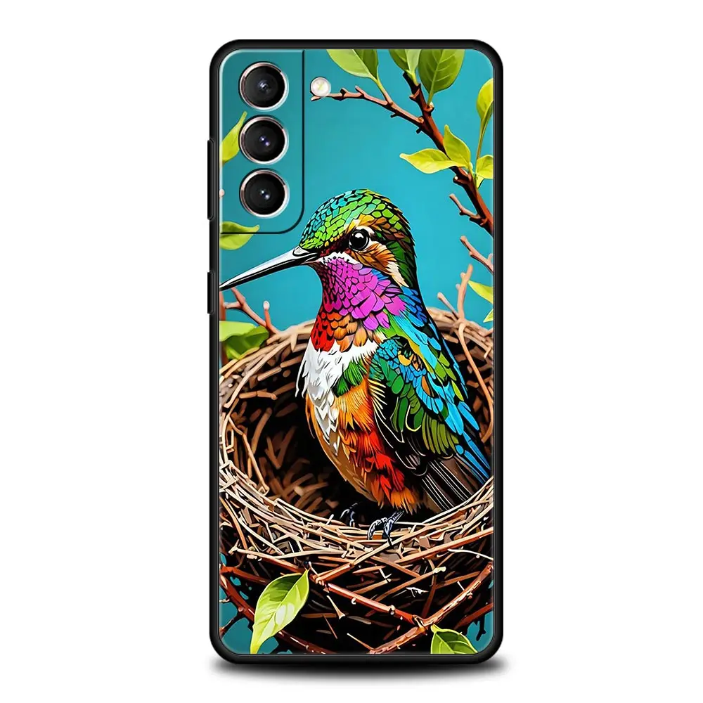 Funda de teléfono colibrí para Samsung Galaxy S25 S24 S23 S22 S20 Ultra S21 FE 5G S10 Plus S10E funda suave de TPU - imagen 4