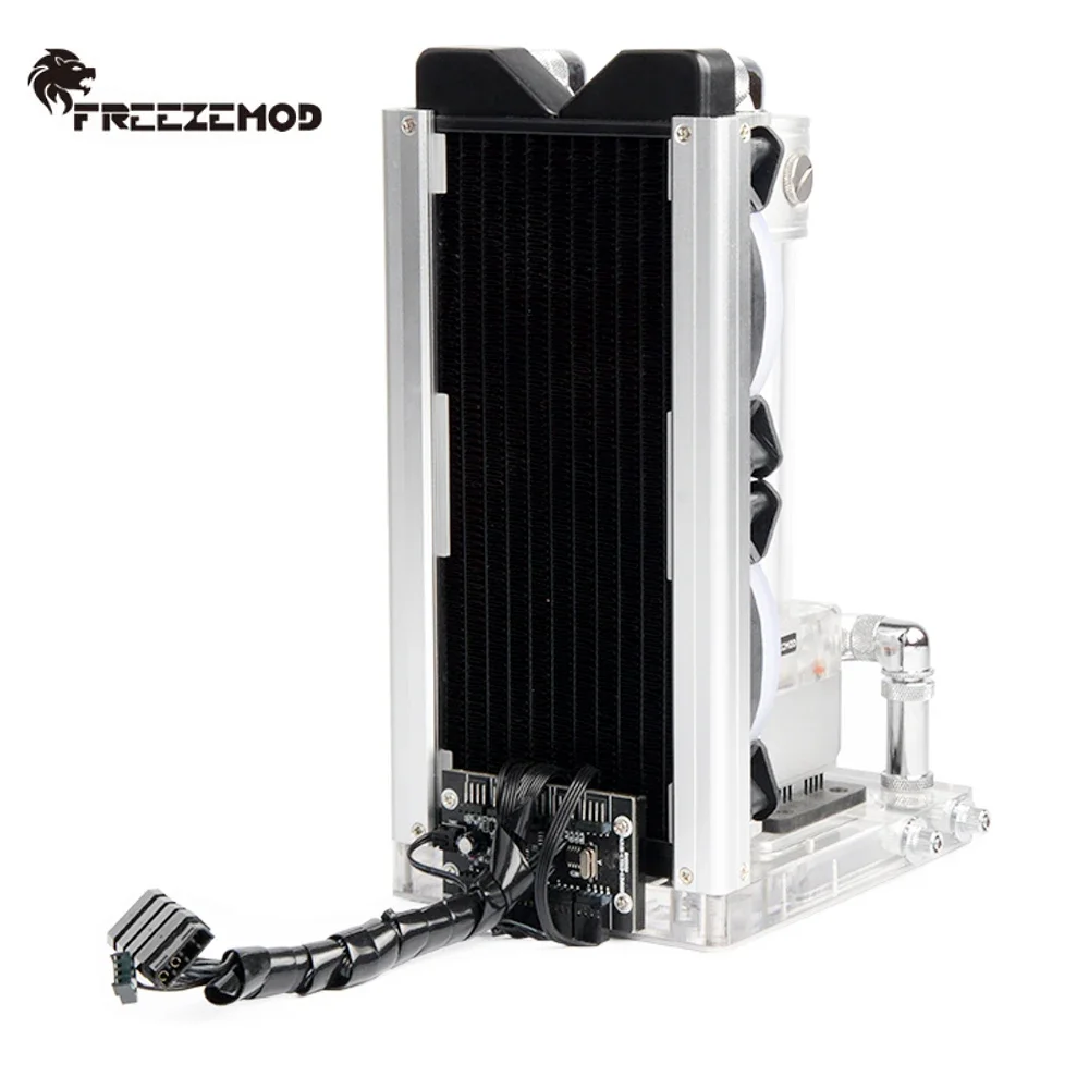 FREEZEMOD-Kit de refrigeración por agua todo en uno para ordenador portátil, Enfriador de líquido de tubo duro con VA, LCD, temperatura, PC, Heasink BJTZ - imagen 4