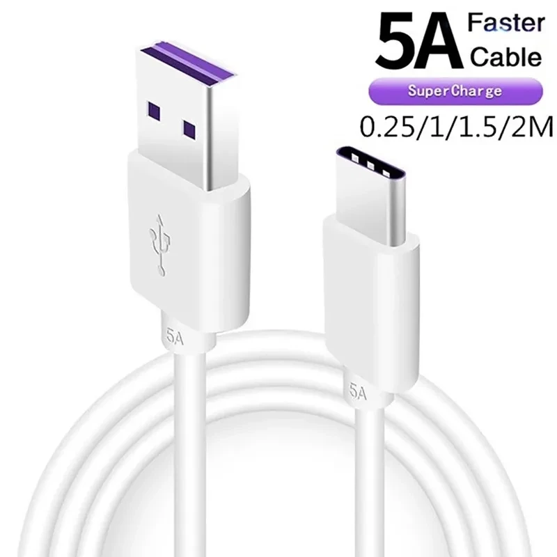 Cable USB de carga rápida tipo C 5A para Huawei Mate 40 50 P50 Nova 8 9 Honor 70 80 90 100 Magic 4 5 tipo C Cable de datos de carga rápida