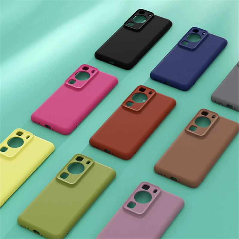 Para carga inalámbrica Magsafe funda de teléfono de silicona líquida suave para Huawei P60 P50 P40 Pro cubierta protectora de piel delgada magnética - imagen 2