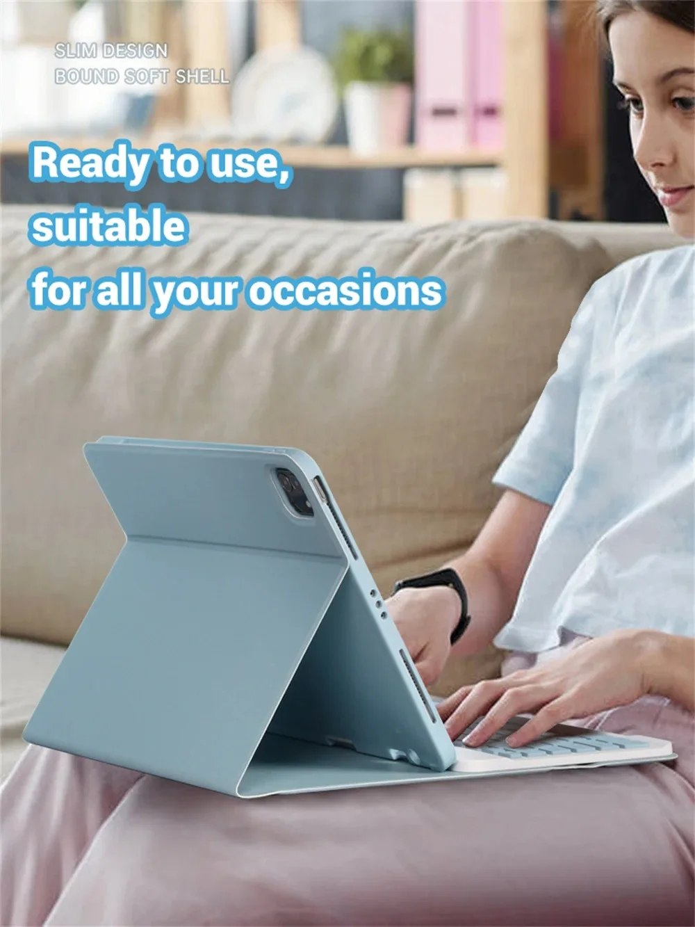 Funda para iPad mini 6 8,3 pulgadas funda con teclado Bluetooth desmontable para iPad Mini 6 8,3 pulgadas 2021 A2567 A2568 A2569 - imagen 2