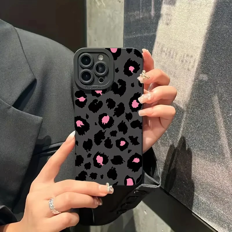 Funda de teléfono con diseño de leopardo y diseño rosa para Samsung Galaxy A55 A54 A35 S25 Ultra S24 S23 S22 S21 Plus S20 FE, funda suave - imagen 3