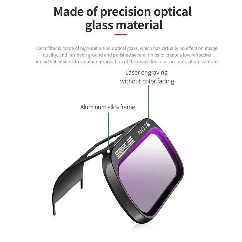 Filtro de lente de Dron ND8 ND16 ND32 ND64 filtros HD juego de filtros resistentes al aceite para DJI Mini 4K/Mini 2 SE/Mini 2 Accesorios - imagen 5