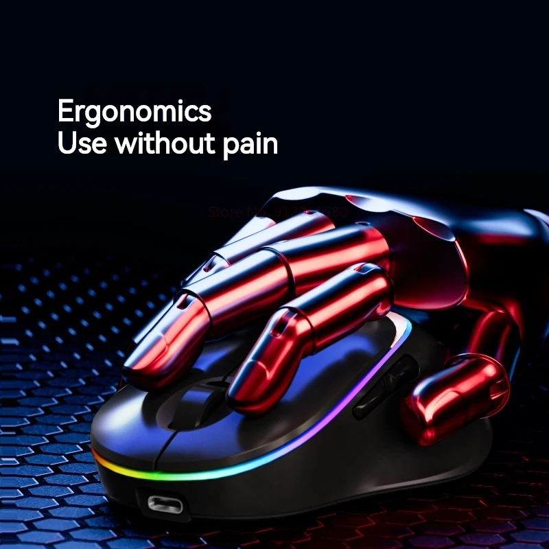 Ratón inalámbrico Bluetooth 2,4G, ratón LED para juegos, ratón silencioso, ratón recargable de 800-1200-1600 DPI, micrófono para PC, portátil, Macbook - imagen 4