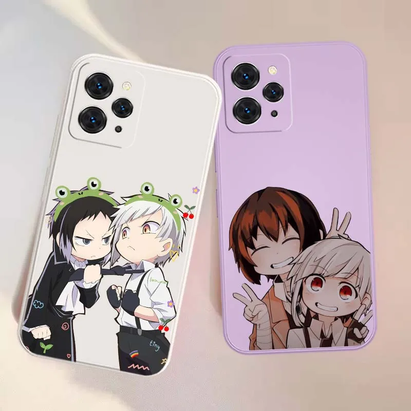 Funda CuteBungo Stray Dogs para Xiaomi Redmi 14C 13 13C 12 10X 10C 10A 10 9T 9i 9C NFC 9A 8A 9 8 Plus