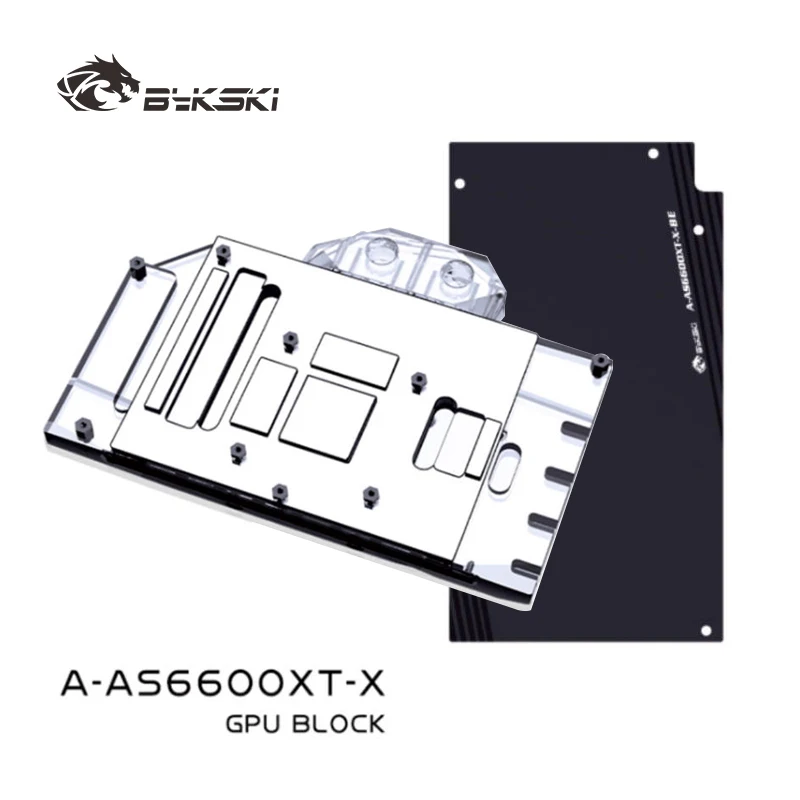 Bykski GPU bloque de agua para ASUS ROG Strix/DAL Radeon RX6600XT O8G tarjeta edición OC/radiador de refrigeración de cobre RGB/A-AS6600XT-X