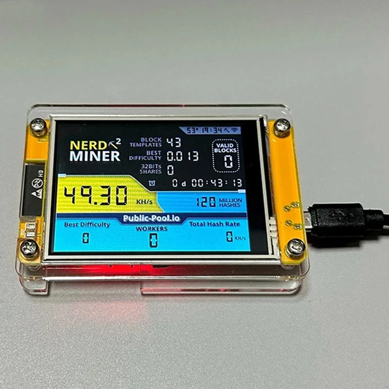 Nueva máquina de minería individual Nerdminer V3 de 2,8 pulgadas BTC Solo Lottery Nerd Miner Crypto Bitcoin Miner - imagen 5