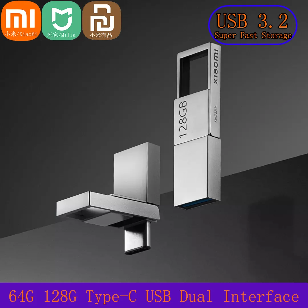Xiaomi-Interfaz Dual inteligente U Disk 64 128G, almacenamiento súper rápido, USB 3,2, interfaz tipo C, teléfono móvil, ordenador, transmisión recíproca