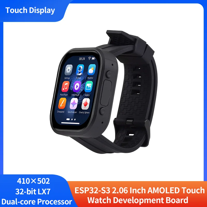 ESP32-S3 Placa de desarrollo de pantalla AMOLED de 2,06 pulgadas Chat de voz AI 410 × 502 para reloj programable con pantalla táctil
