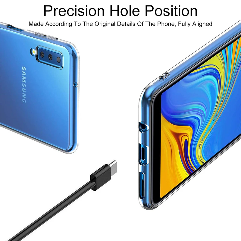 Funda de teléfono de silicona transparente ultrafina para Samsung Galaxy A7 2018 A9 A8 A6 Plus 2018 A10 A20 A30 S A40 A50 A70 funda blanda - imagen 5