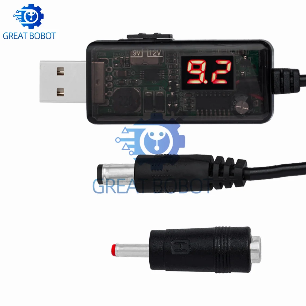 Convertidor de refuerzo USB BS DC 5V a 9V 12V Cable convertidor elevador USB + conector de 3,5x1,35mm para fuente de alimentación/cargador/convertidor de potencia - imagen 4