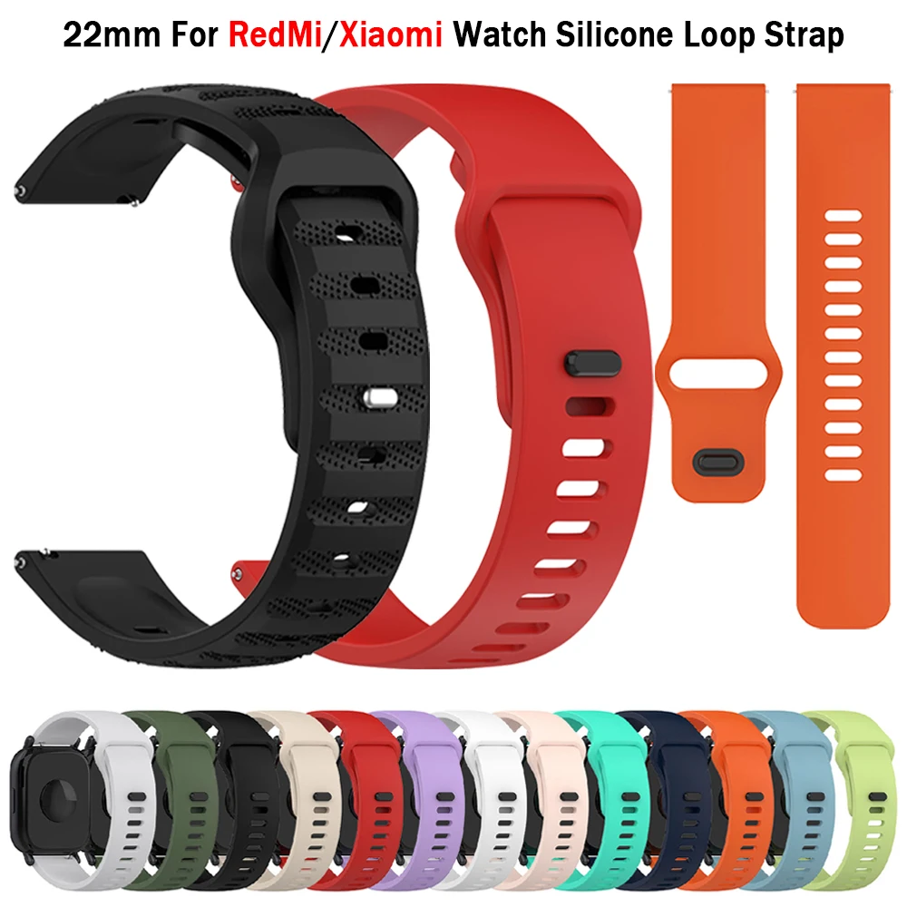 Correa de silicona de 22mm para REDMI Watch 5 Lite/Correa de repuesto activa para Xiaomi Watch S4/S3/S2/S1/Color 2/Color Sport Mi Watch Correa