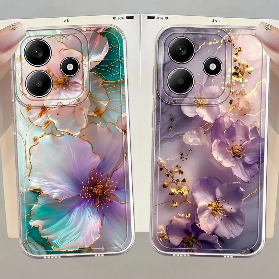 Funda transparente para teléfono Xiaomi Redmi Note 10Lite 12S 10S 11 14 13 12 Pro Plus 9 10Pro 8 11S interesante mármol