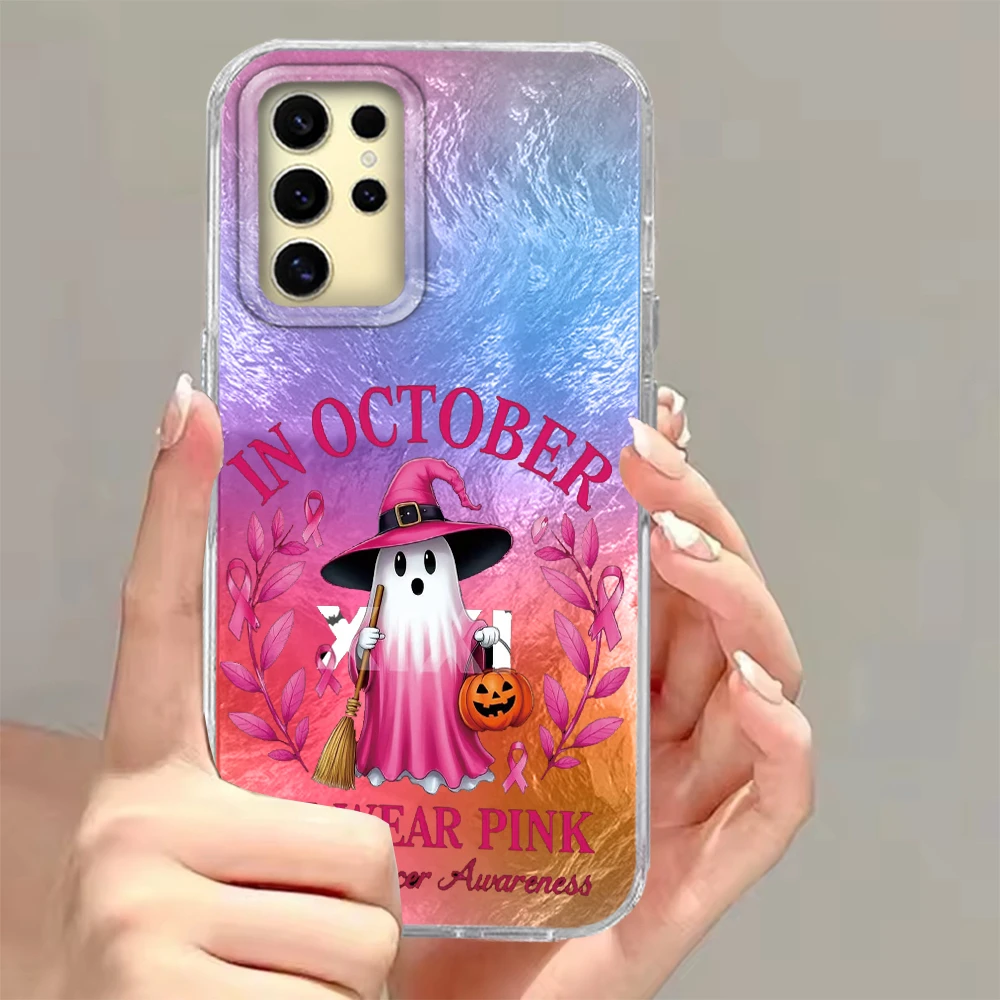 Para Samsung Galaxy S25 Edge S24 S23 S22 S21 S20 FE Plus Ultra Halloween calabaza espeluznante fantasma parachoques trasero a prueba de golpes funda de teléfono - imagen 2