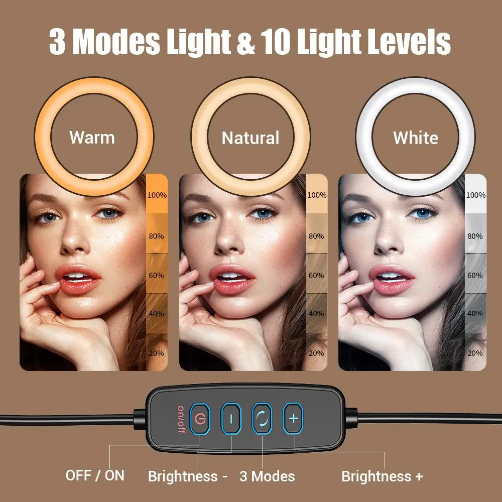 Anillo de luz Led de brazo largo para escritorio, lámpara de relleno de brazo mágico superior, soporte de aleación de aluminio con Clip para teléfono, espada ancha en vivo - imagen 4