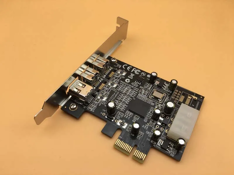 Tarjeta de captura TI2213, Chipset PCI-E a 2 puertos 1394B + 1394A, tarjeta de captura de vídeo HD DV, FireWire 1394, unidad gratuita con Cable, 800