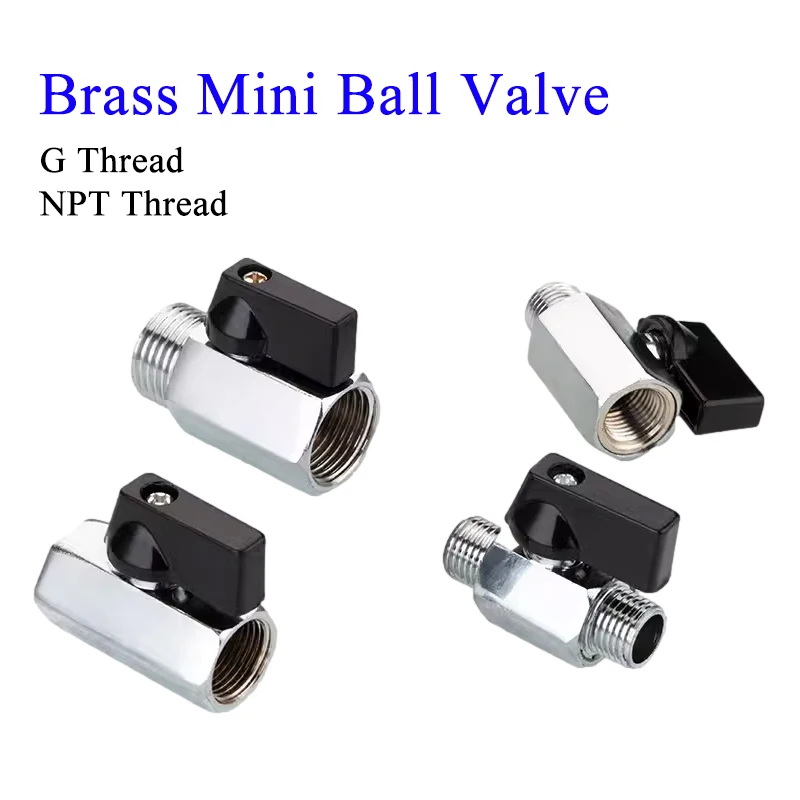 Miniválvula de bola neumática, compresor de aire de rosca recta NPT Macho a hembra, 1/8 ", 1/4", 3/8 ", 1/2", válvula de cierre de aceite y Gas