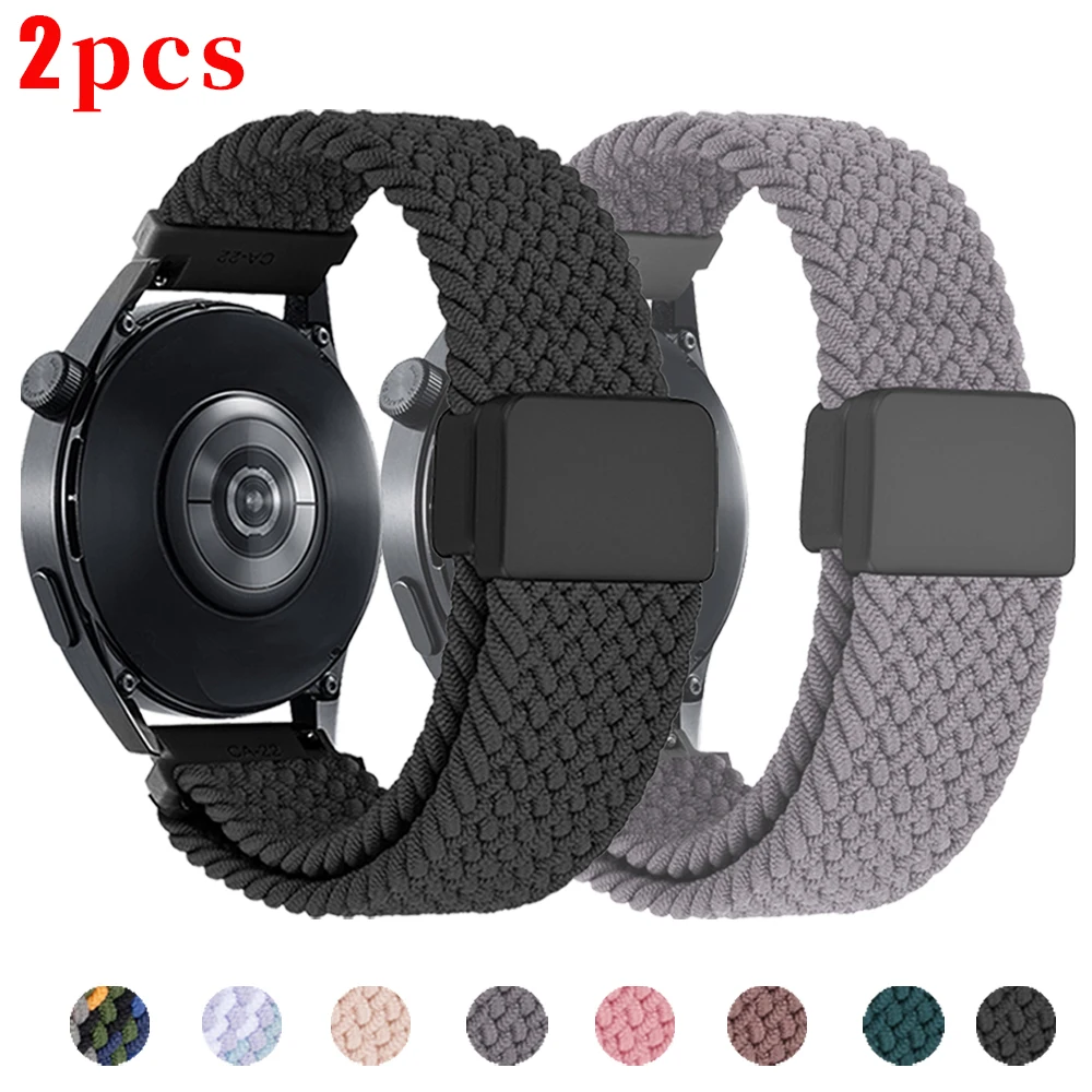 Correa de nailon de 20mm y 22mm para Amazfit GTR 4 3 Pro/GTS 4 2, banda trenzada para HUAWEI GT5/Garmin, accesorios para reloj, 2 uds.