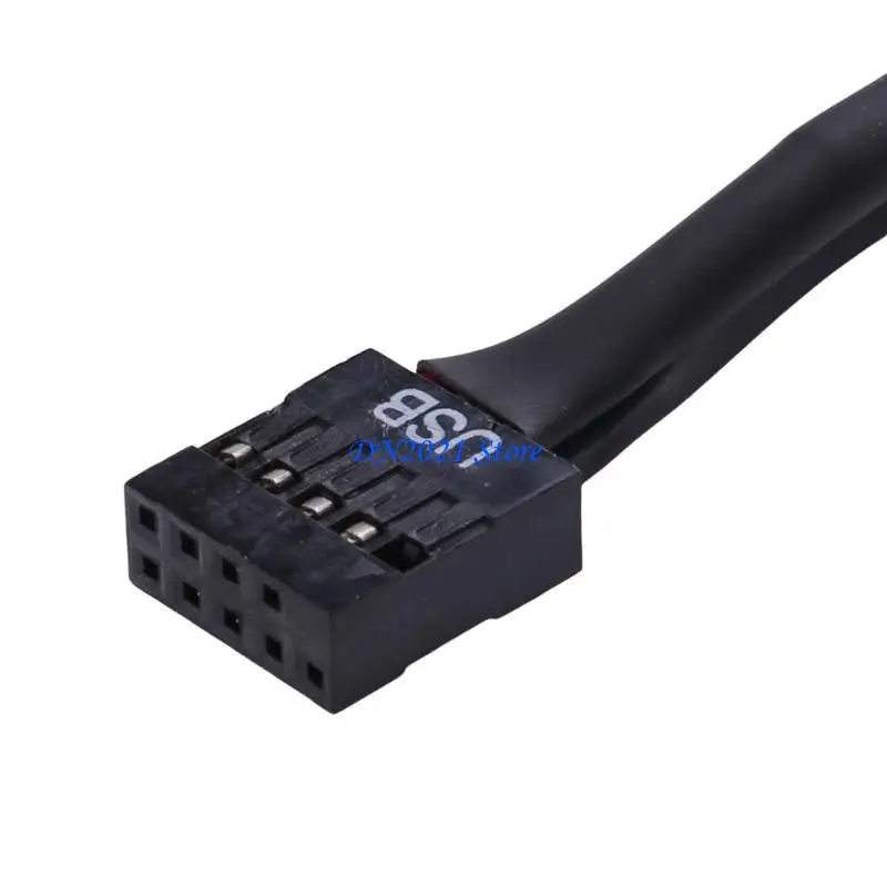 F3ke 9pin Header USB Masculino 1 a 2/4 Tarjeta extensión femenina USB 2.0 Conector cable divisor para adaptador placa