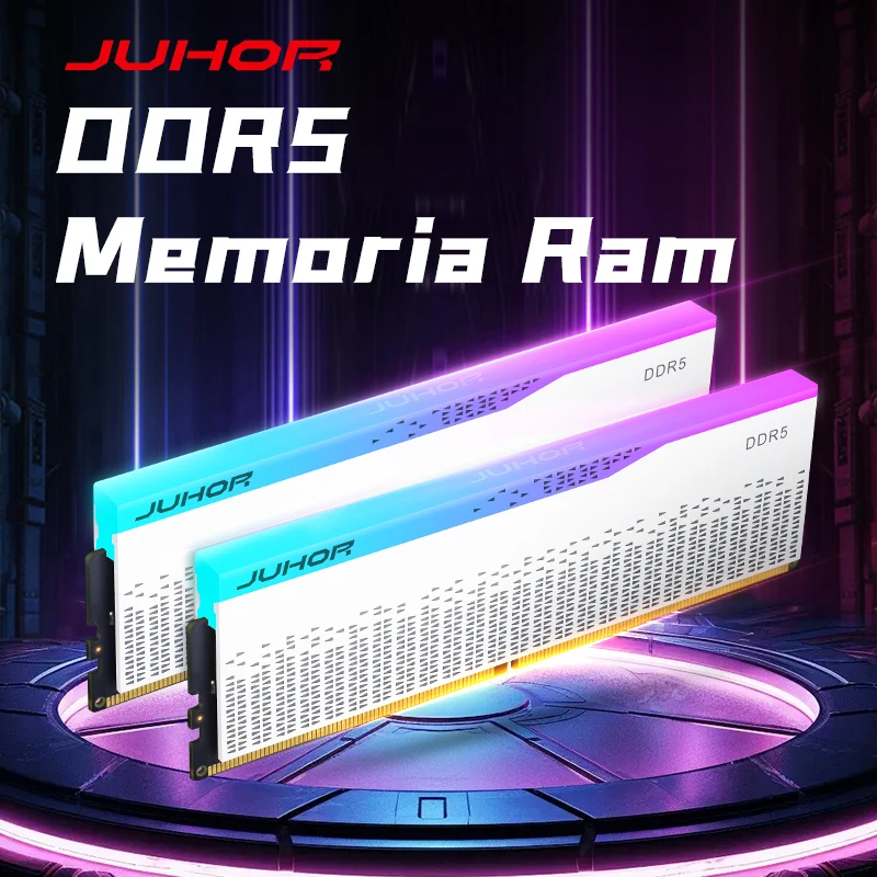 JUHOR Memoria Ram RGB DDR5 16GB 6000MHz 6400MHz PC5 Memoria regulable para computadora de escritorio - imagen 5