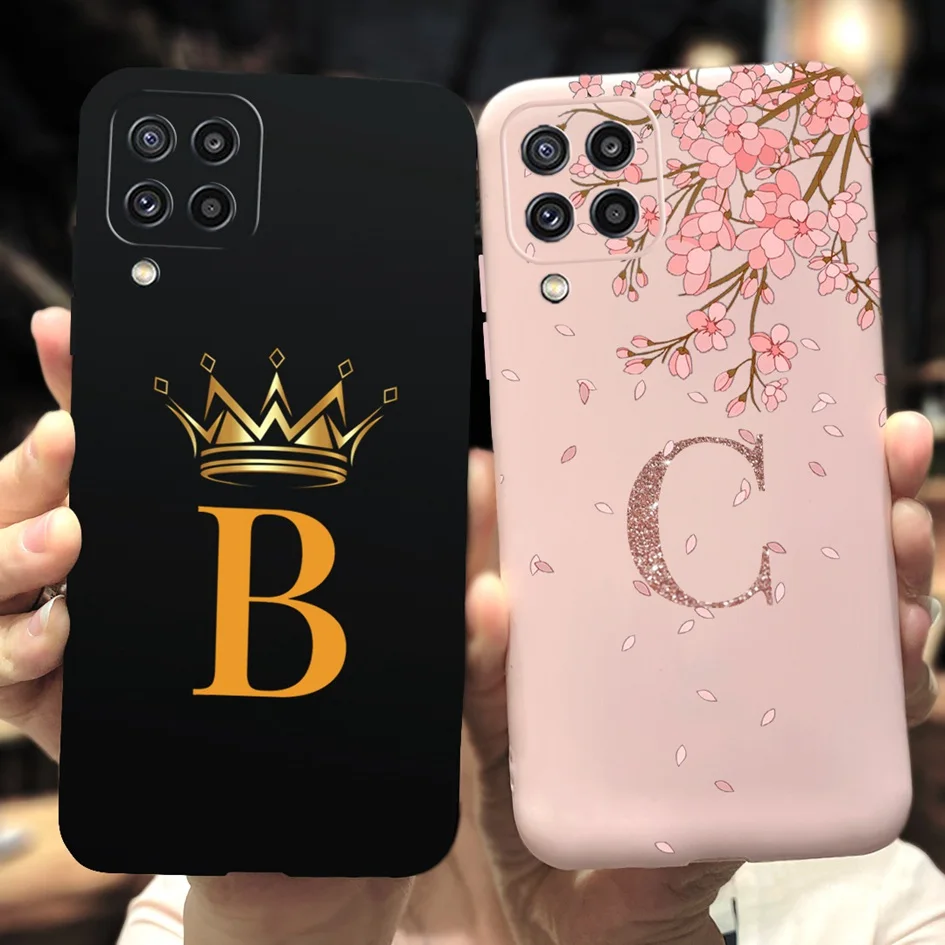 Para Samsung Galaxy M32 Funda de silicona suave TPU contraportada letras Funda de teléfono para Samsung M32 SM-M325F M 32 parachoques GalaxyM32 Funda